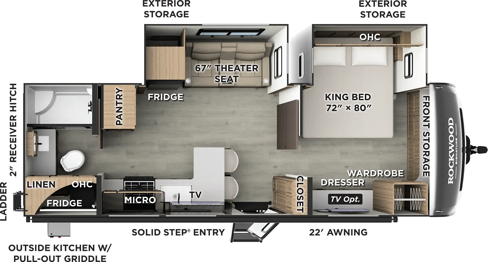 Rockwood Signature Travel Trailers 8265KBS Floorplan